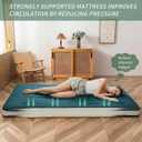 MAXYOYO Futon Mattress, Padded Japanese Floor Mattress Quilted Mattress Topper, Extra Thick Folding Sleeping Pad Breathable Floor Lounger Guest Couch for Camping, Bluestone, Full Size