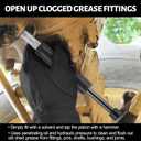 Grease Fitting Cleaning Tool, Cleans and Flushes Out Old Dried Grease from Fittings, Pins, Shafts, Bushings, and Joints. Uses Penetrating Fluid and Hydraulic Pressure, Black