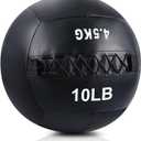 Lunmon Soft Wall Medicine Ball for Exercise Fitness Slam Weighted Med Ball with Non Slip Grip for Slamming Workout Strength Conditioning Core Training Lunge and Partner Toss 10lb