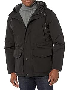 London Fog Men's Faux Sherpa Lined Parka, Black, XXL