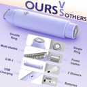 Bikini Trimmer for Women, Dual-Head Electric Razors for Women, 2 in 1 Electric Razor for Pubic Hair Trimmer IPX7 Waterproof Wet&Dry Use Bikini Shaver for Ladies Pubic, Legs, Face, Underarms(Lilac)