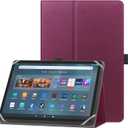 Universal Case for 9-10.1 inch Tablet Fire HD 10/ Fire HD 10 Plus with Stand Folio and Hand Strap Protective Cover for 9"-10.1" Samsung Huawei Android Tablet - Purple