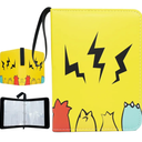 Pack Of 20 Trading Card Binder with Zipper, 4 Pocket Album Holds 400 Cards with 50 Sleeves, PU Leather Case Compatible with Trading Card Games, Sports, Football, and Game Cards, Yellow