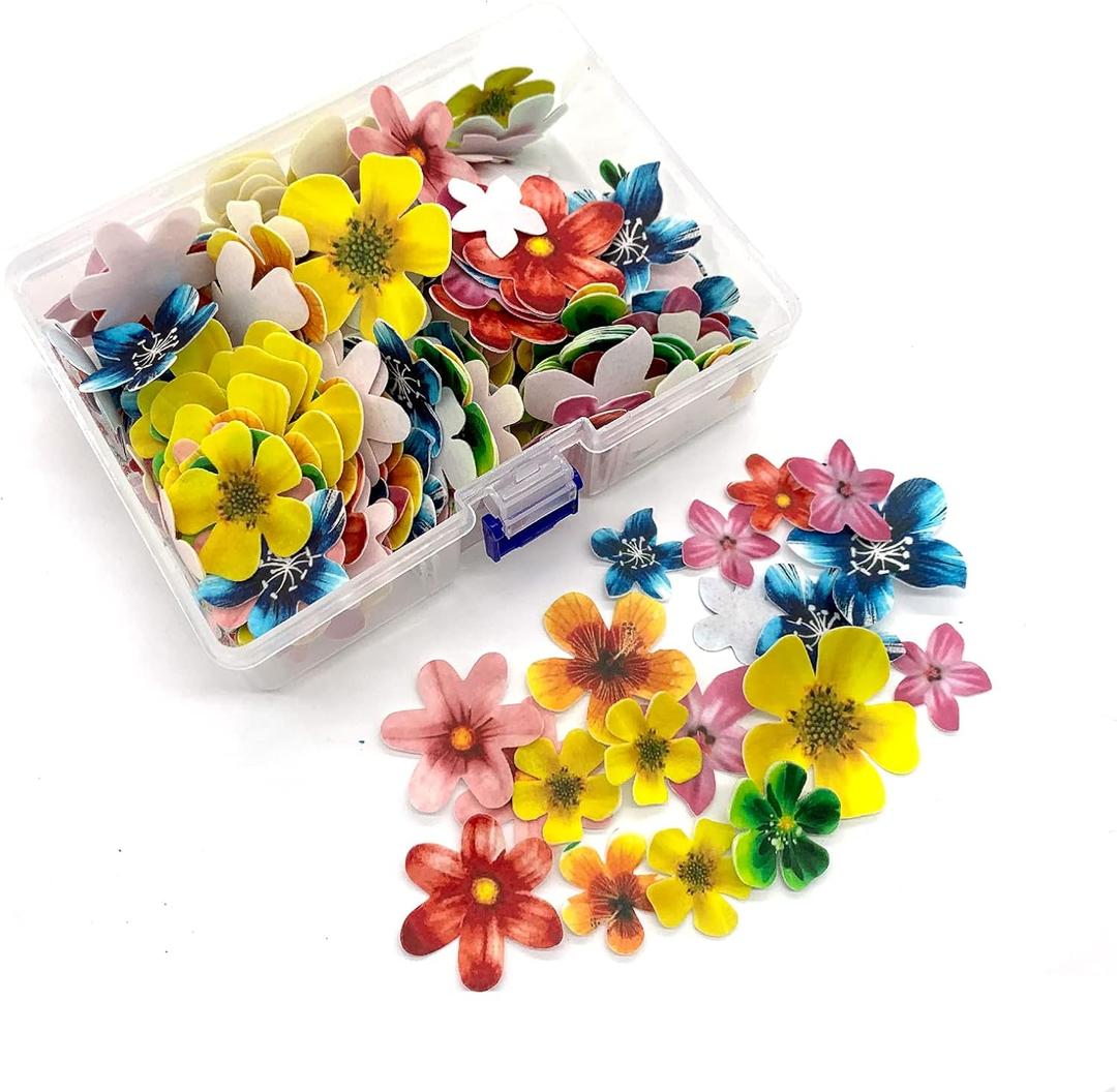 320pcs Edible Cupcake Topper Luau Hawaii Flowers Wafer Paper Hawaiian Cake Topper Decoration