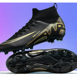 Mens High-Top Football Boots Women's Soccer Cleats for Training Youth Futsal Shoes for Outdoor Indoor Size 45
