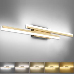 PRESDE 48inch Modern Bathroom Vanity Light Led Vanity Light Brushed Gold Bathroom Light Fixtures Over Mirror Dimmable 5CCT