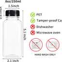 Moretoes 50pcs 8oz Juice Bottles, Plastic Bottles with Caps, Bulk Clear Beverage Containers for Juicing Drinking Milkshake Tea and Other Beverages