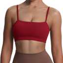 Aoxjox Women's Workout Bandeau Bras Training Fitness Running Yoga Crop Tank (Large, Rumba Red)