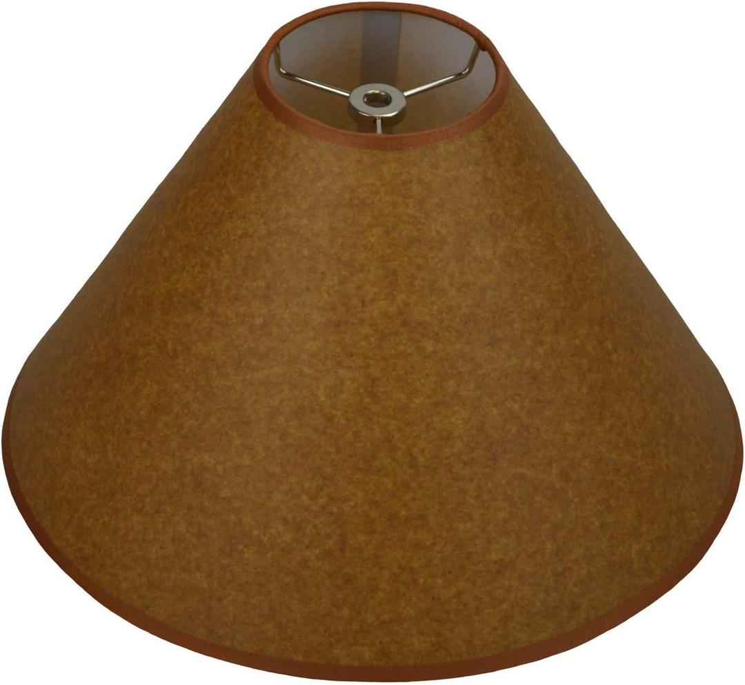 FenchelShades.com Lampshade 4" Top Diameter x 13" Bottom Diameter x 9" Slant Height with Washer (Spider) Attachment for Lamps with a Harp (Paper Oiled Kraft)