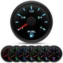 ARTILAURA Fuel Gauge 240-33ohm 2-1/16" 52mm Fuel Gas Tank Meter 7 Color for AUTO Car Boat Marine (All Black)