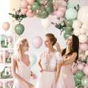 153Pcs Pink and Sage Green Balloon Arch Kit, Baby in Bloom Baby Shower Decorations for Girl Boxes with Letters (A-Z+Baby) for Boho Floral Baby Shower Birthday Gender Reveal Party Supplies