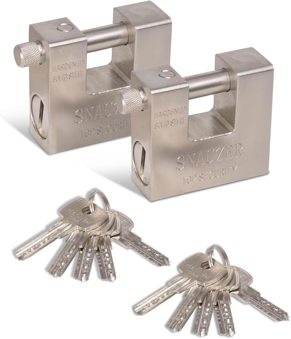 Heavy Duty Lock with Key D-Shaped High Security Padlock Keyed for Outdoor Use Shipping Container, Gate, Shed, Fence, Door, Storage Unit and Warehouse, Key Alike