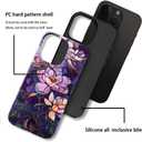 Case for iPhone 15 Pro,Fits Glossy Case Design for Girl Women,Stained Glass Flower Floral Purple