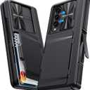 GBEE for Samsung Galaxy Z Fold 4 Case with Card Holder & Kickstand & Hinge Protection & Slide Camera Cover & Built-in Screen Protector, Rugged Phone Case for Galaxy Z Fold 4 2022 (Black)