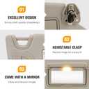 Beige Left Side Sun Visor with Light Fit for Nissan Altima Without Sunroof 2013-2018, Car Visor Replacement for 96401-3TA2A, Driver Side Sunvisor