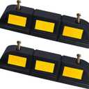 Parking Stopper for Garage Parking Aid 2 Pack Block, Car Truck Curb Floor Parking Lot Wheel Tire Stops Bumpers with Bolt Installation, Rubber Vehicles Aid Gadgets