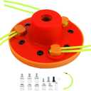 Quintillus Universal Weed Eater Head,H09 Weed Wacker Head Grass Trimmer Head Compatible with Ego, Ryobi, Echo, Weed Warrior with 12pc 11in / .095" Triangle Trimmer Line Not for Kobalt (Orange)