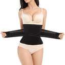 Trendyline Postpartum Belly Band,C Section Belly Binder,Abdominal Binder Post Surgery Girdle,Tummy Tuck Compression Wrap Waist Trainer Black, S