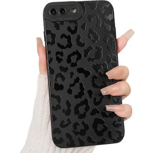 Lovmooful Compatible for iPhone 7Plus/8Plus Case Cute Cool Leopard Print Black Design for Girls Women Soft TPU Shockproof Protective Girly for iPhone 7Plus/8Plus-Leopard Print