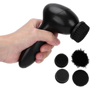 Electric Shoe Shine Kit, Handheld Electric Shoe Cleaning Brush, Replaceable Brush Head Dust Cleaner Portable Wireless Leather Cleaner Care Kit for Leather Shoes