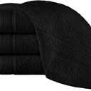REGAL RUBY, 4  Piece Towel Set, 2 Hand Towels 2 Washcloths, Soft and Absorbent, 100% Turkish Cotton Towels for Bathroom Shower Towel, Bath Linen Set Black