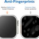 Mothca 2 Pack Tempered Glass Matte Screen Protector for Apple Watch Ultra 3 (2025) / Ultra 2 / Ultra (49mm) [Quick Fit Case] Auto-alignment HD Clear Touch Sensitive Anti-Scratch 9H Matte Glass Film