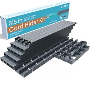 One Cord Channel Cable Concealer - 315 in One-Cord Cover for Wall, Mini Wire Hider for 1-2 Wires, Paintable Electric Cable Cover for Outside, Wall Mount TV Cord Hider (Gray)