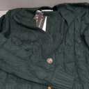 PRETTYGARDEN Long Sleeve Cable Knit Long Cardigan for Women 2025 Fall Winter Chunky Open Front Button Sweaters with Pockets (Medium, Dark Green)