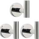 NearMoon Bath Towel Hooks- SUS 304 Stainless Steel Robe Hook Holder, Heavy Duty Coat Hook for Bathroom Livingroom Hotel Kitchen Garage, Wall Mounted (Chrome Finish, 3 Pack)