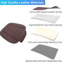 KAYI Car Seat Cushion, Comfort Memory Foam Car Cushions for Driving, Breathable Leather Surface with Anti Slip Rubber Bottom, Seat Cushion for Car and Office Chair (1 Pack, Brown)