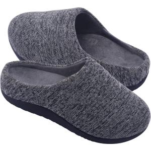 Git-up Orthotic Slippers with Arch Support for Plantar Fasciitis Pain Relief,Comfortable Slip On Clog,Indoor Outdoor Orthopedic House Shoes with Anti-Skid Rubber Sole (7 Wide Women/5 Wide Men, Grey)