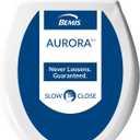 Bemis Aurora Slow Close Toilet Seat, Easy Clean Hinges and Adjustable Perfect Fit Plastic Seat, Made in USA, Round, Cotton White