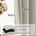 SimpleHome Cream Linen 100% Blackout Curtains for Living Room,84 Inch Length Farmhouse Back Tab Textured Curtains for Bedroom,2 Panels,52" W x 84" L