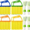 Blind Cleaner Duster Tool - 4 Pcs 7 Fingers Anti-Shedding Window Blind Cleaner Tool and 4 Pcs Air Vent Cleaner, with High-Density Microfiber Fleece and Ergonomic Handle, Detachable and Washable