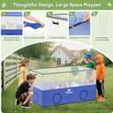 Pawaboo Small Animal Playpen, Foldable Pet Playpen Cage Tent for Puppy Kitten Guinea Pig Rabbit Chicken Hamster Indoor Outdoor Use, Pet Fence with Breathable Mesh Wall and Bottom, Blue