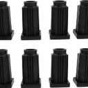 Square castor sleeve Square caster socket inserts cap Plastic caster sleeve round insert Bolt castor sleeve Inner rod circleBLACK-8PCS