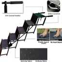 Upgraded Dog Stairs, Metal Frame Foldable Large Dog Step, Lightweight Portable Pet Ladder Ramp for Cars, SUVs and High Bed, 5 Steps