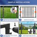 Avalution Deck Fence Gate Outdoor,32" H x 48" W, Metal Fence Gate Kit,Heavy Duty Outdoor Gates with Hinges and Latch,Anti-Rust Deck Gates for Decks,Patio,Garden,Yard,Residential Fences