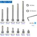 iexcell 1500 Pcs M3 x 4/6/8/10/12/16/20/25/30/35/40/45/50 Stainless Steel 304 Hex Socket Head Cap Screws Blots Nuts Washers Assortment Kit