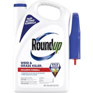Roundup Weed and Grass Killer4 with Trigger Sprayer, Use in and Around Flower Beds, Trees, and Driveways, 1 gal.