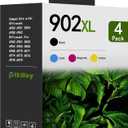 902XL 902 High Yield Ink Cartridges (4-Pack, Black/Cyan/Magenta/Yellow) Compatible 902XL Ink Cartridges Replacement for HP 902XL for OfficeJet Pro 6960 6968 6970 6976 6971 6950 6951 Printers