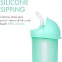 Boon Swig Insulated Silicone Straw Sippy Cup - Flip Top Spill Proof Toddler Straw Cups - Baby and Toddler Feeding Supplies - Baby Travel Essentials - 9 Oz - Mint