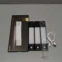 EZVALO Under Cabinet Lighting, Wireless Closet Lights, 30 LED Rechargeable Motion Sensor Light, Dimmable, 3 Color Temperatures, Counter Lights for Kitchen, Pantry, Bedroom, Wardrobe(3 Pack, Black) (8inch)