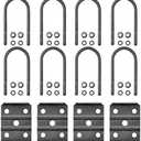 SPARKWHIZ Trailer U Bolt Kit 7 inch for 5,200-7,000 lb Trailer Axle, 3" Round Axle, 1/2” Diameter, 2" Thread Pitch, 2 Pack