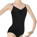 Tegmk Women Camisole Ballet Leotards for Dance Gymnastics Outfits Drawstring, Full Front Lining, Size S