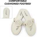 katliu Women's Flat Sandals Flip Flop Sandals Comfortable Dressy Thong Sandals (White, M)