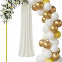 6FT Arch Backdrop Stand for Party, Wedding Arch Stand for Ceremony Birthday Party Baby Showers Photo Booth Easy Assembly Supports Flowers Balloons and Decor,Gold Short