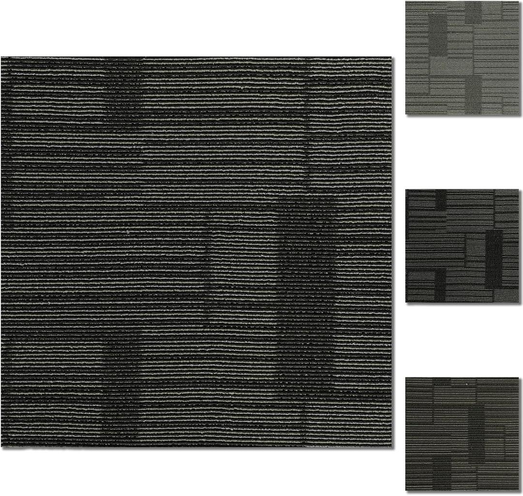 24" x 24" Self-Adhesive Carpet Tiles, 10 Pack Peel and Stick Carpet Squares for Indoor Flooring, Non-Slip Squares Carpet Floor Tile for Basement, Bedroom, Office, Easy DIY Installation