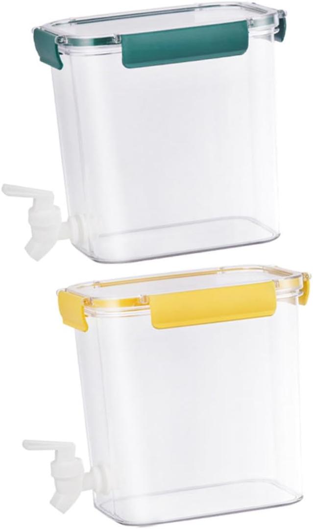 Ciieeo 2pcs Juice Dispenser Stylish Container with Spigot for Home Use Fridge-Friendly Capacity for Parties and