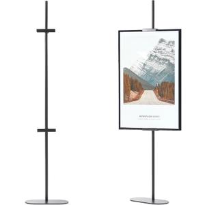 Easel Stand for Sign, Adjustable Display Stands for Frames up to 64", Black Metal Floor Easels for Painting, Picture Frame Holder Easel for Art Signs Photos, Iron Easel with Base for Home Events